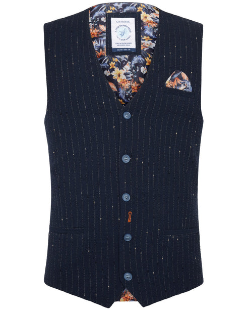Seersucker Waistcoat - Navy